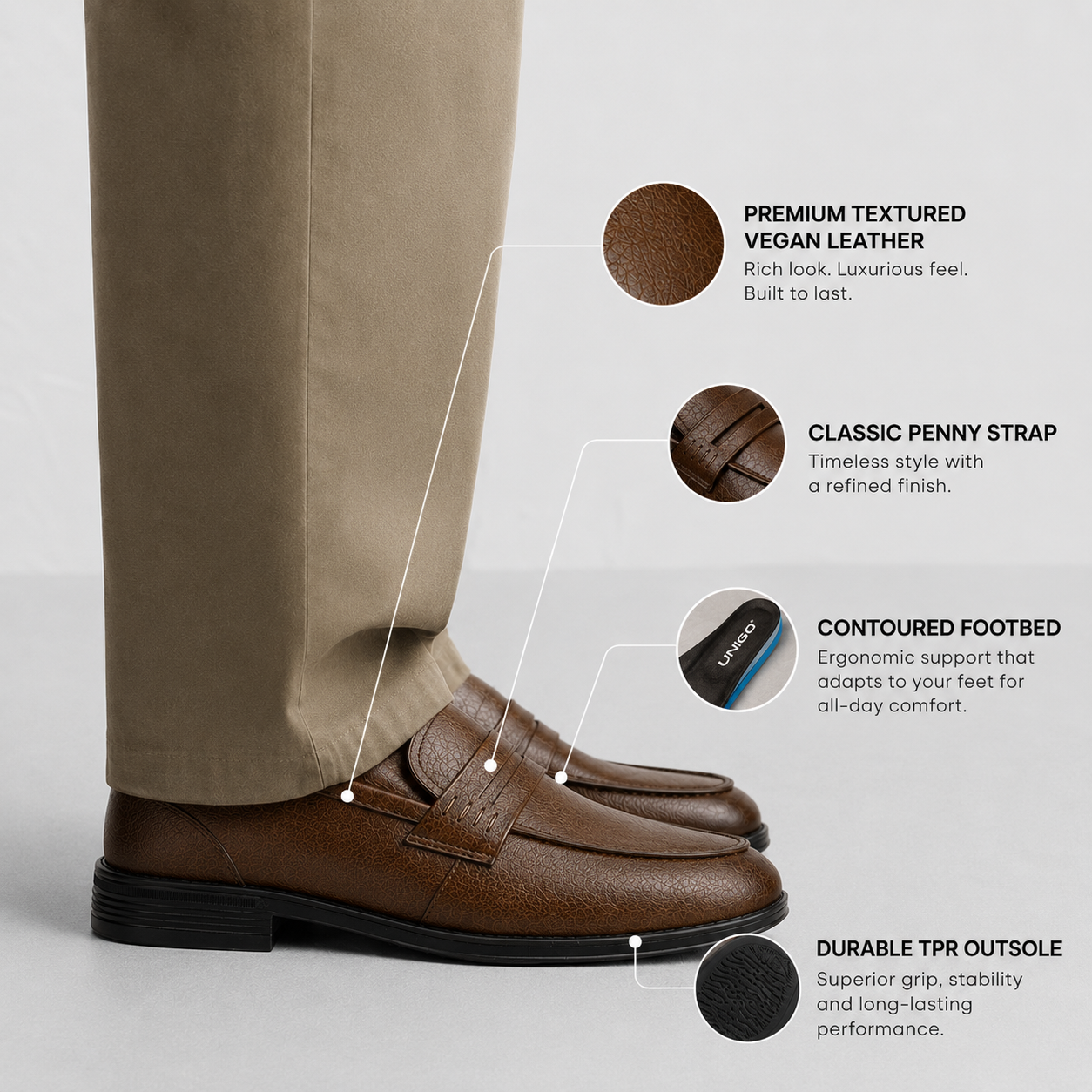 Vegas Brown : Premium Ease Loafers