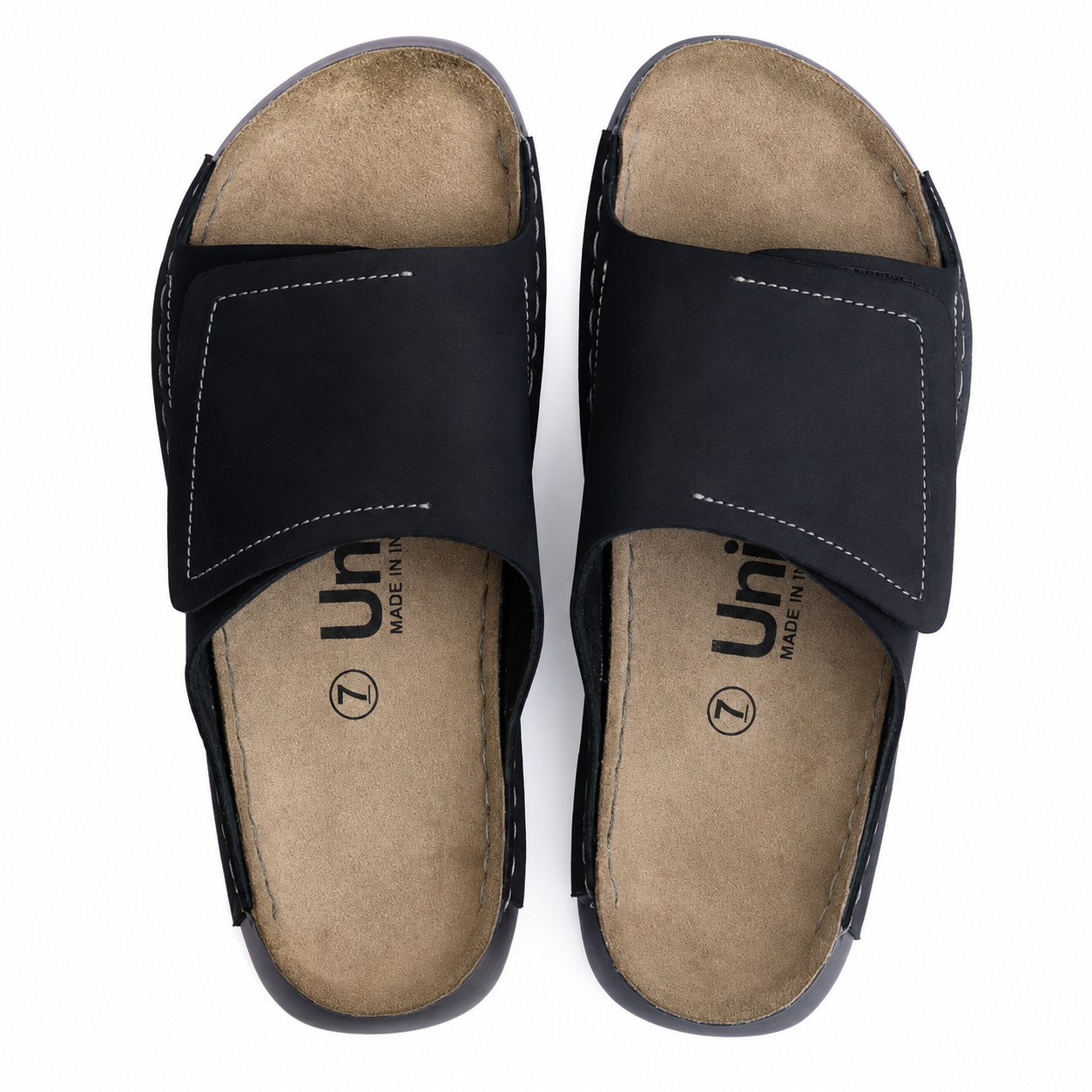 Velar : Premium Suede Sandal #color_black & grey