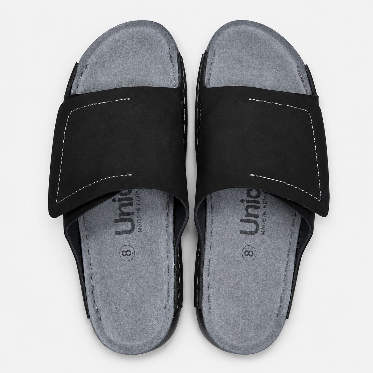 Velar : Premium Suede Sandal #color_black & blue
